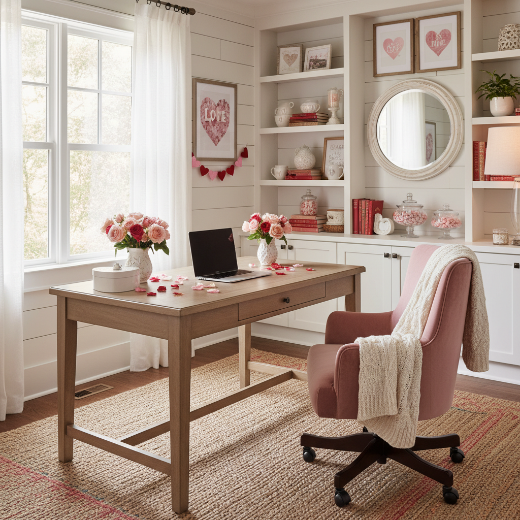 Modern Cottage Valentine's Day Home Office