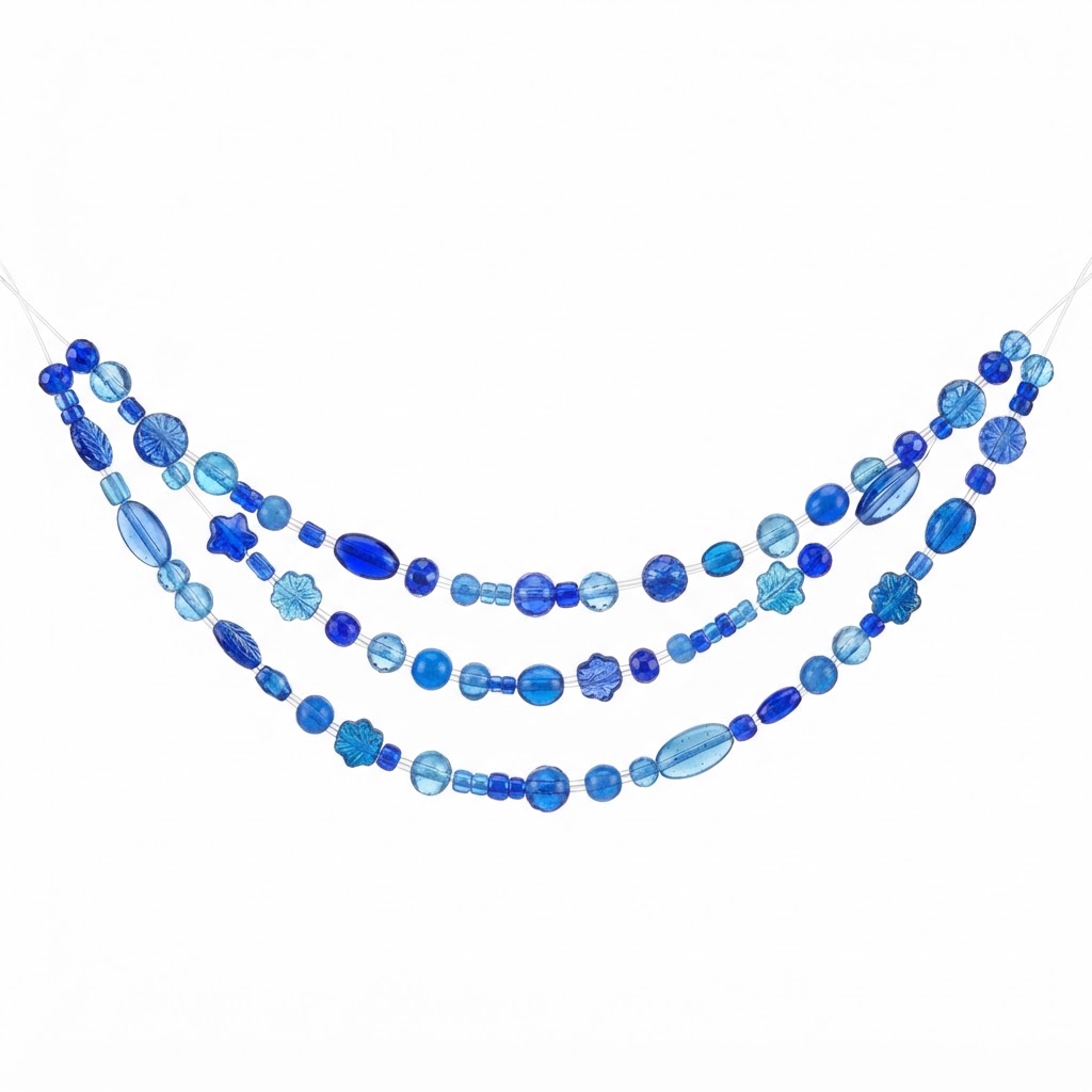 Mixed Blue Glass Garland