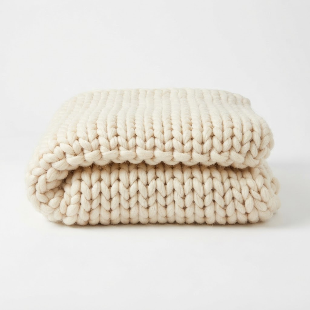 core Cream Chunky Knit Throw