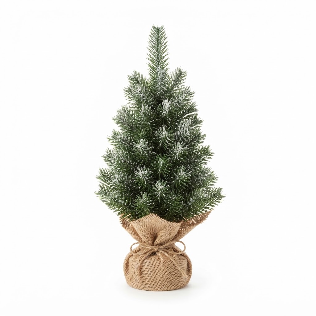Mini Burlap Wrapped Christmas Tree