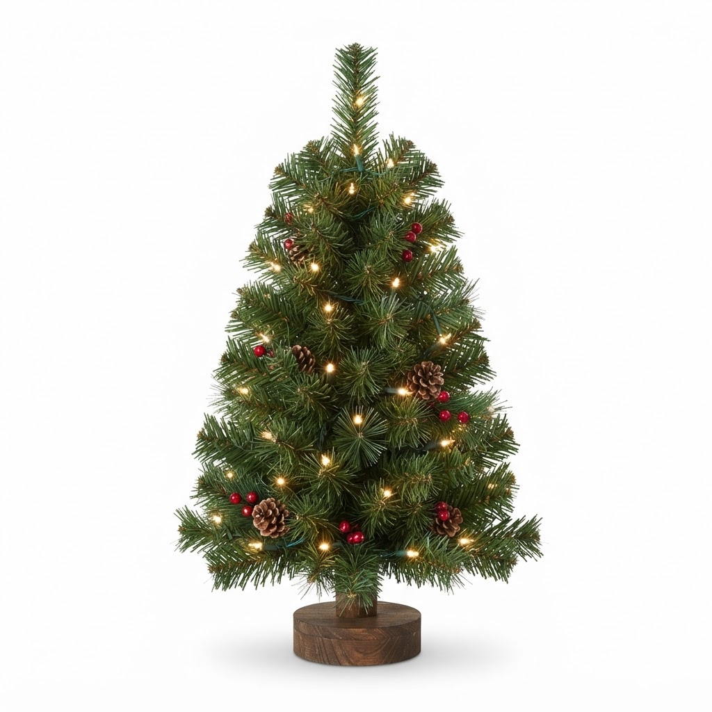 Miniature Pre-Lit Tabletop Christmas Tree