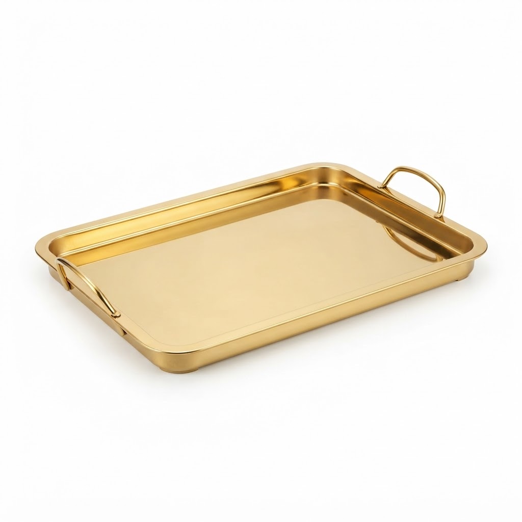 Rectangular Gold Serving Tray