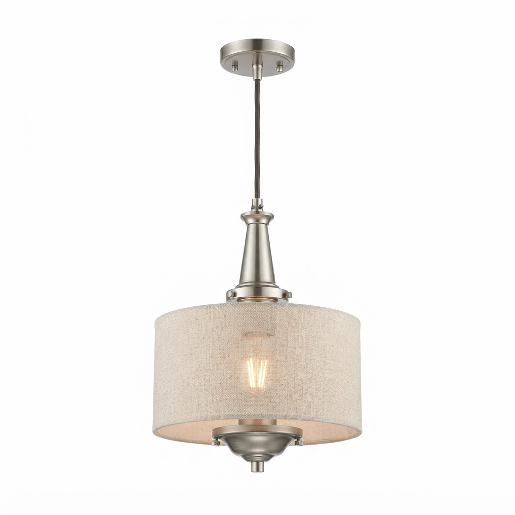 Transitional Brushed Nickel Pendant Light