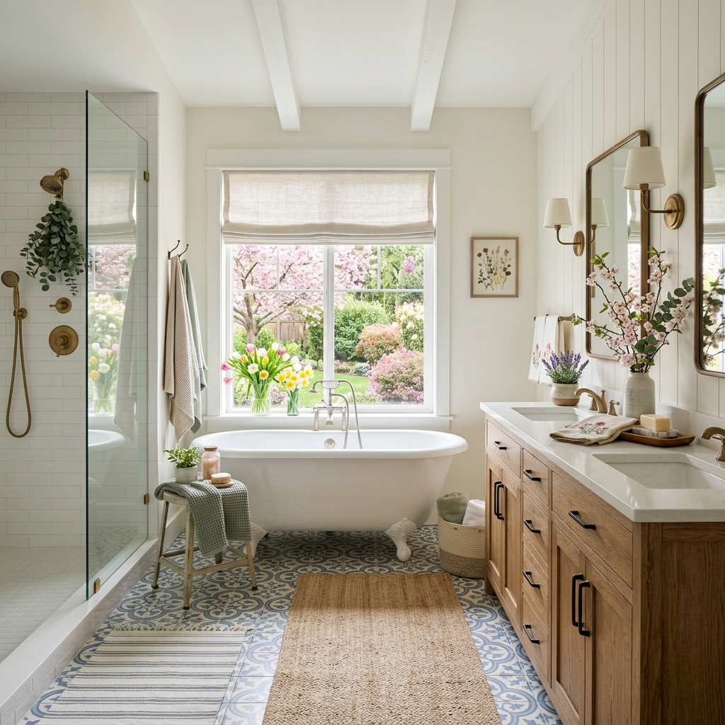 Modern Cottage Spring Master Bathroom