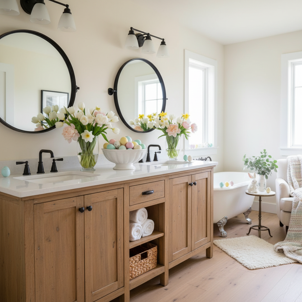 Modern Farmhouse Easter Master Bathroom