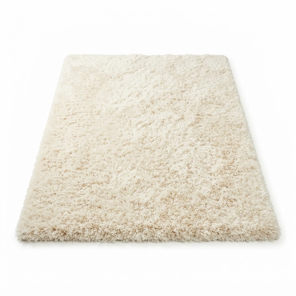 Cream Shag Area Rug