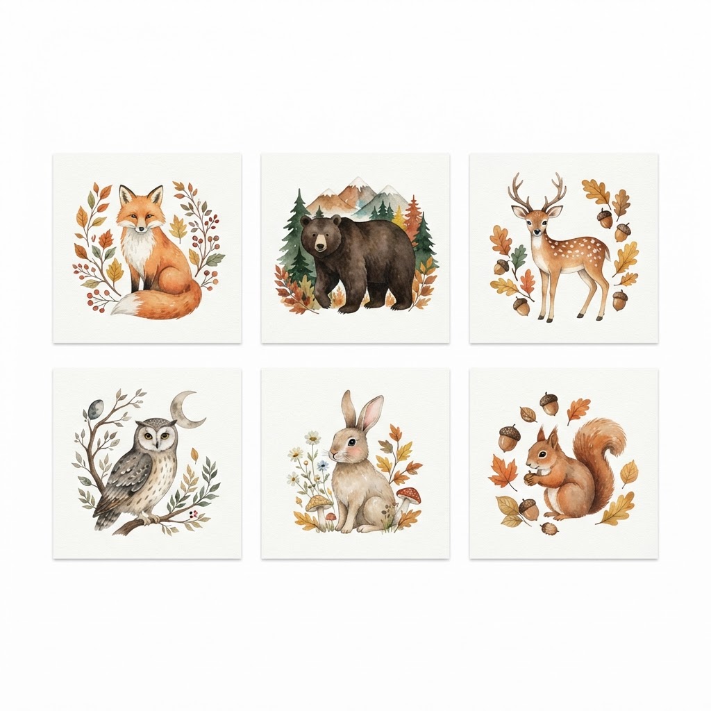 Style Woodland Animal Gallery Prints