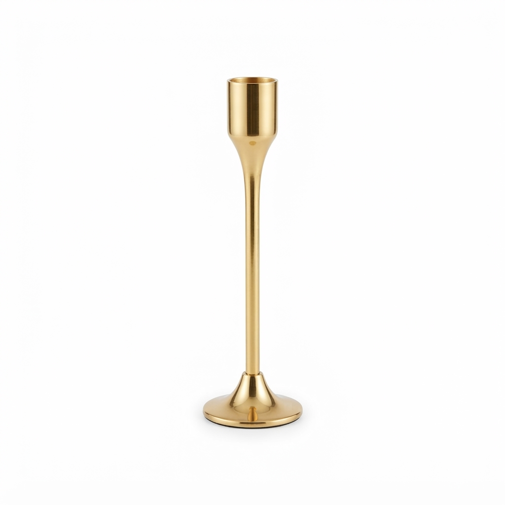 Sleek Gold Taper Candle Holders