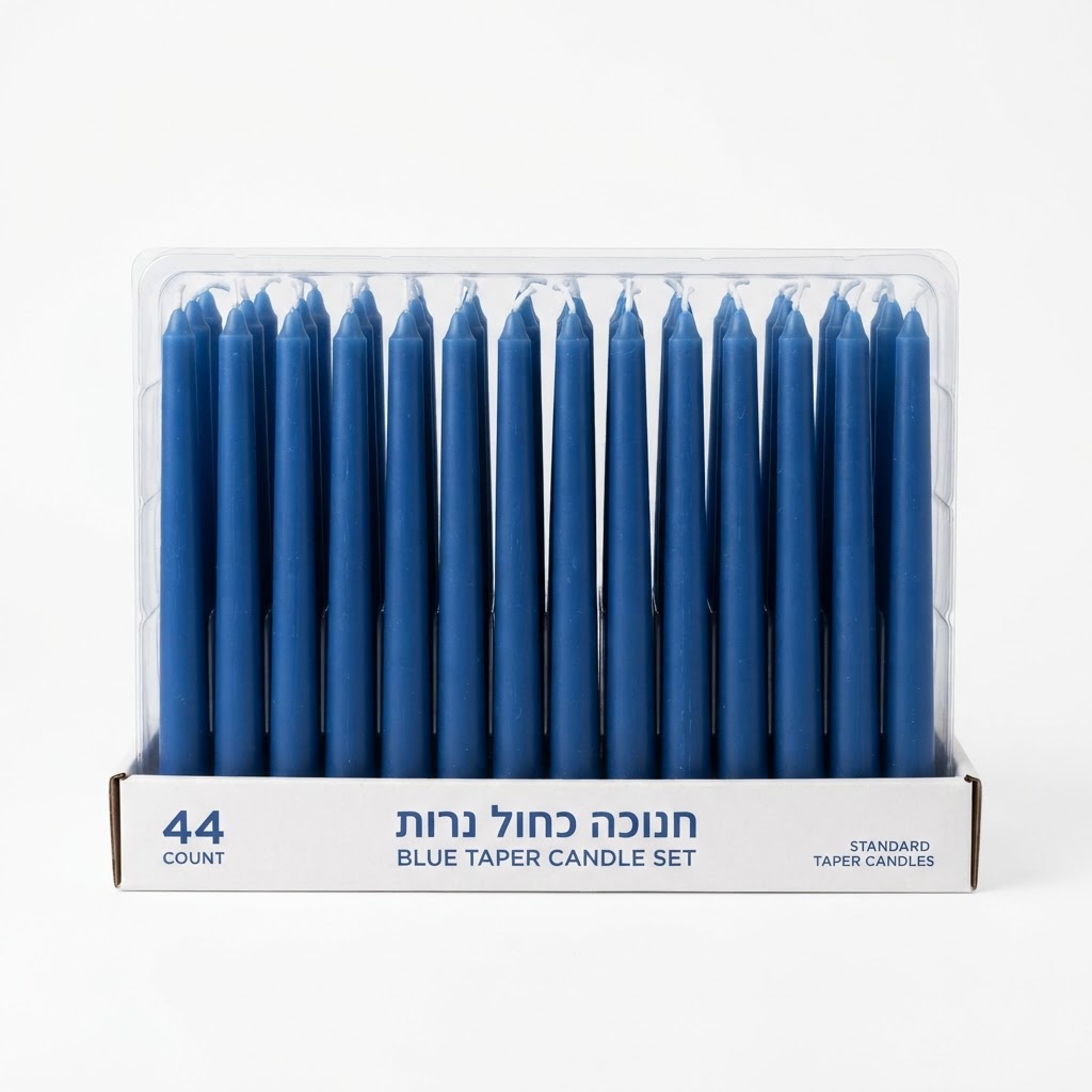 Hanukkah Blue Taper Candle Set