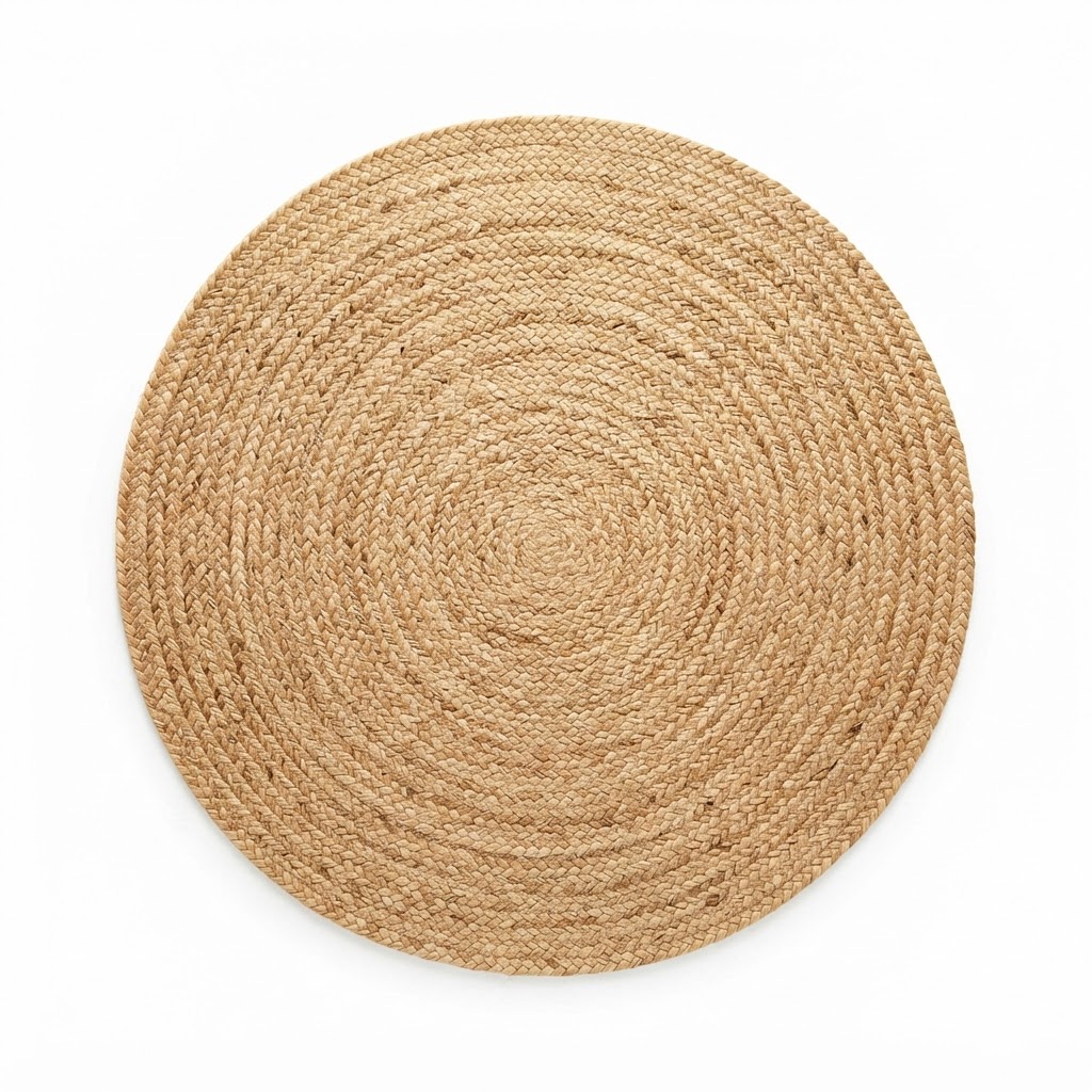 Hand-Woven Jute Round Area Rug