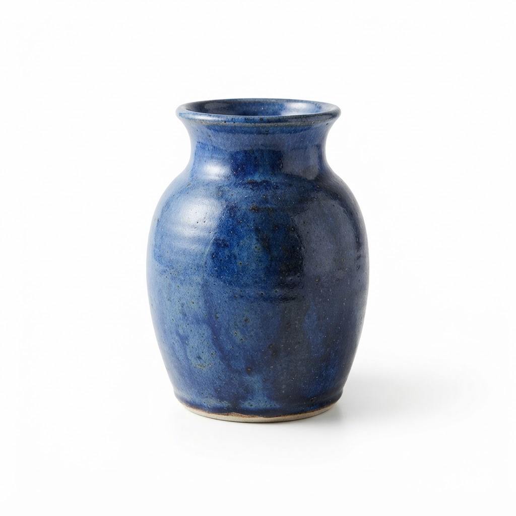 Blue Glazed Ceramic Vase