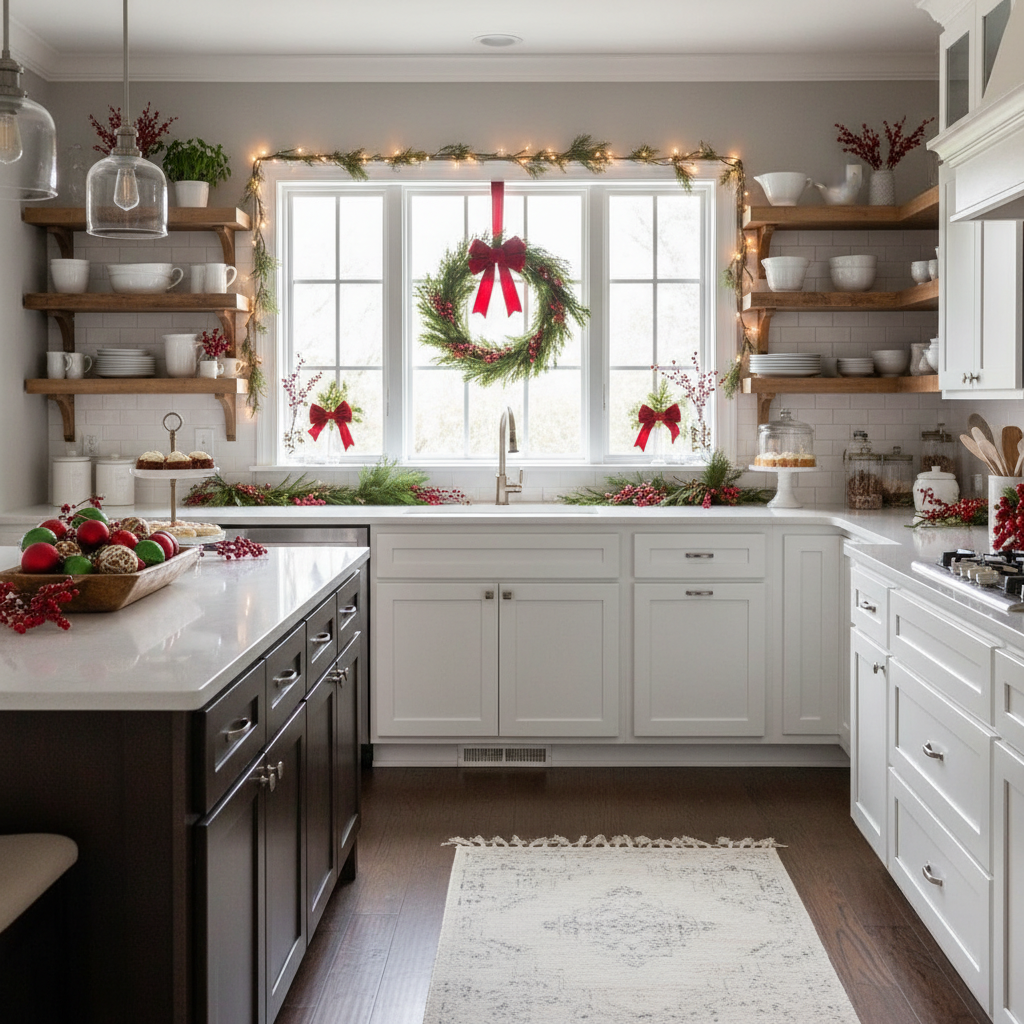 Transitional Christmas Kitchen