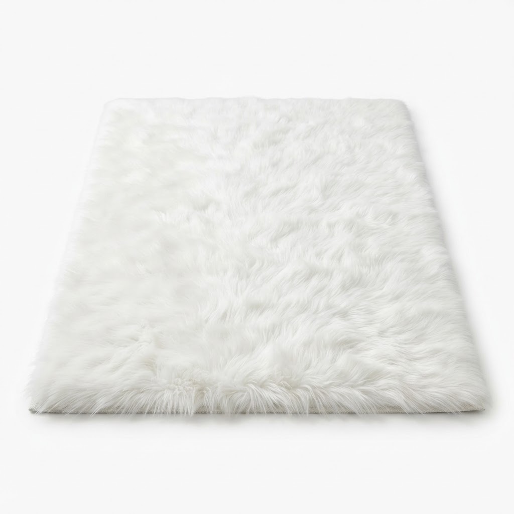 Cozy White Faux Fur Area Rug