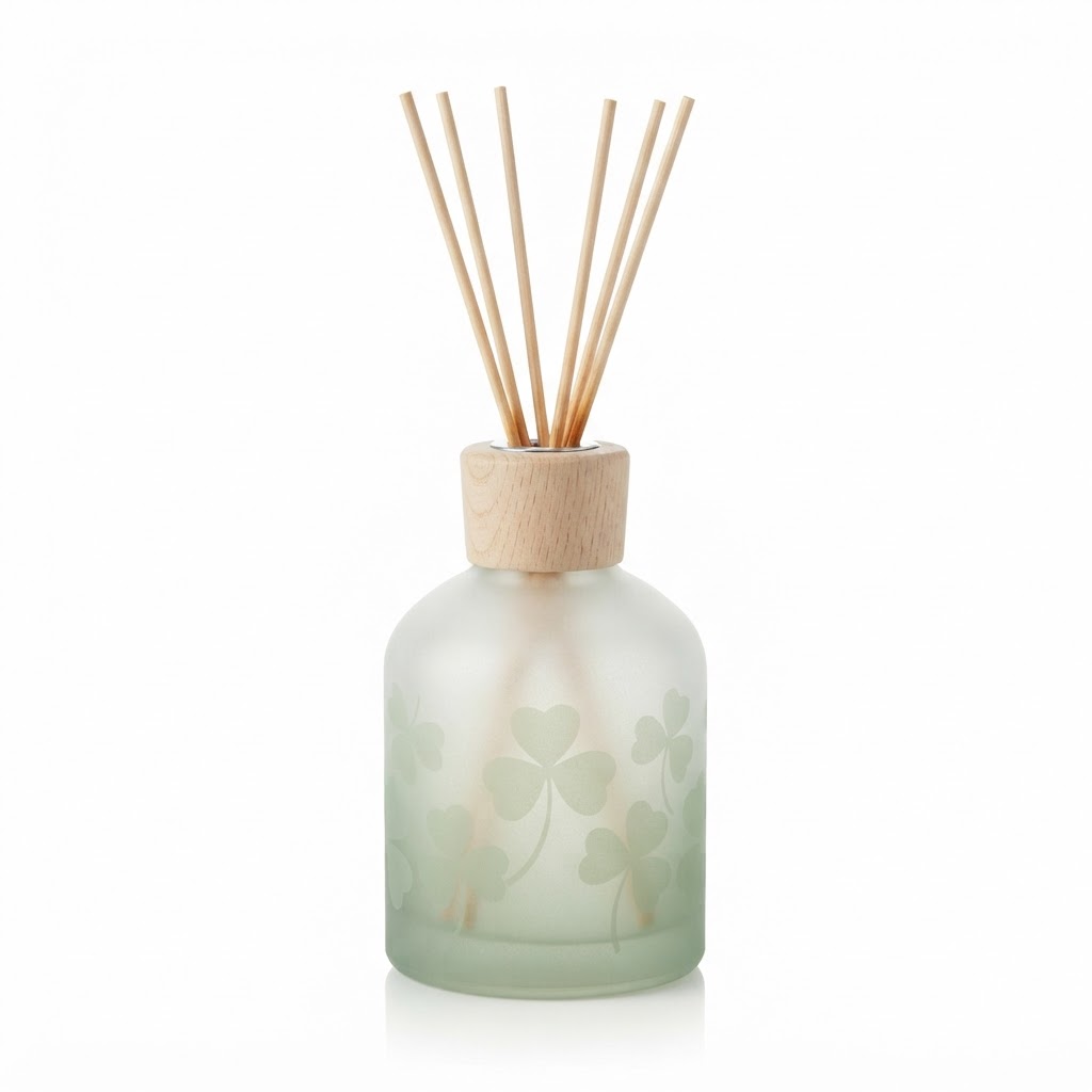 Transitional Frosted Glass Aromatherapy Reed Diffuser
