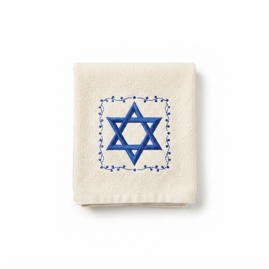 Embroidered Star of David Kitchen Towels