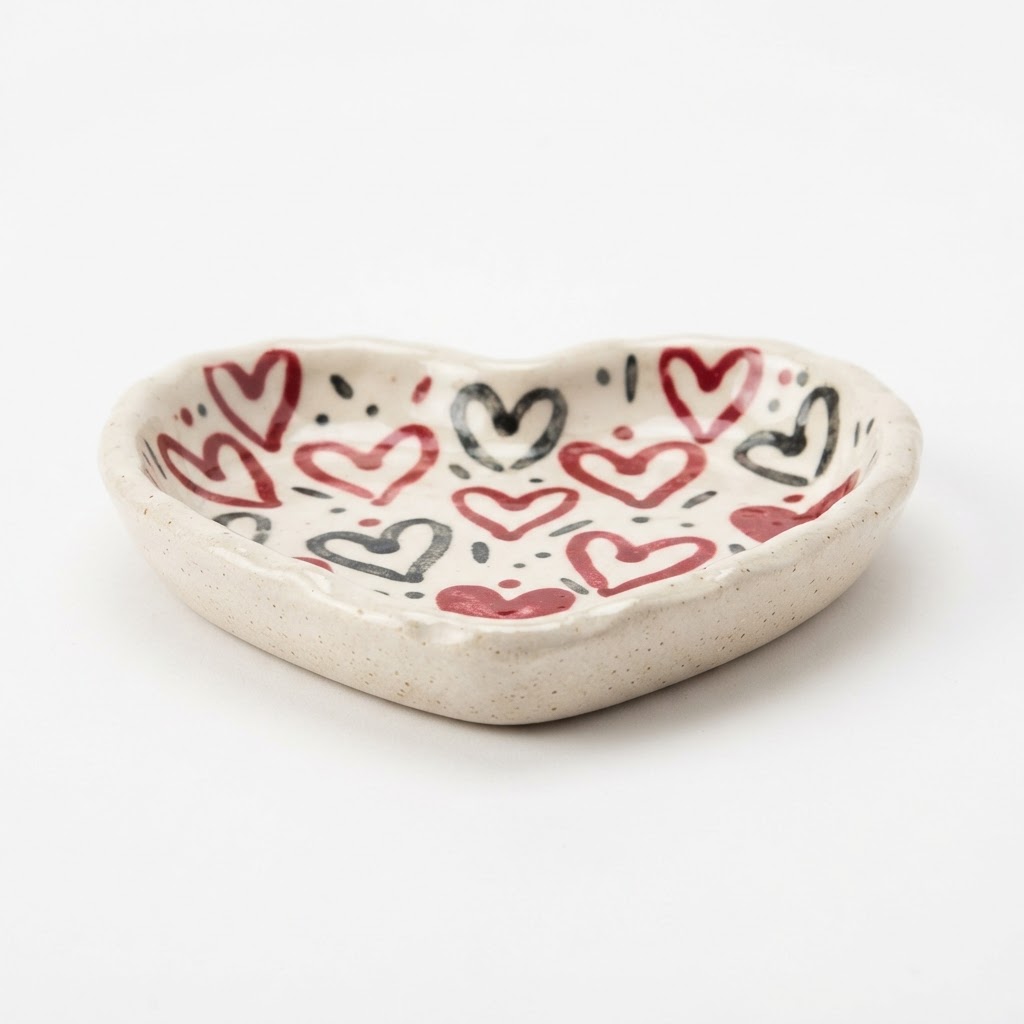 Valentine Heart Shaped Ceramic Trinket Dish
