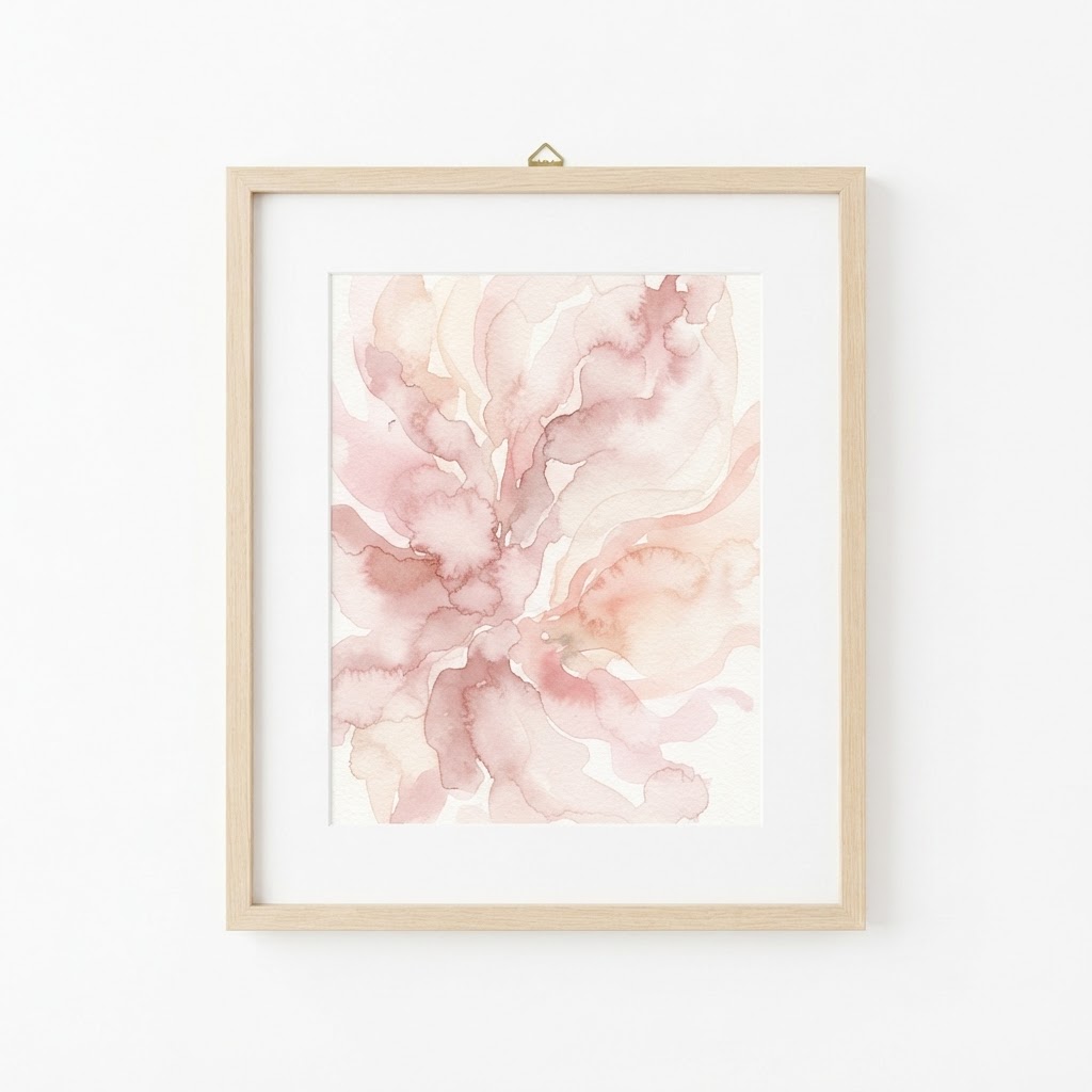 Blush Pink Watercolor Wall Art