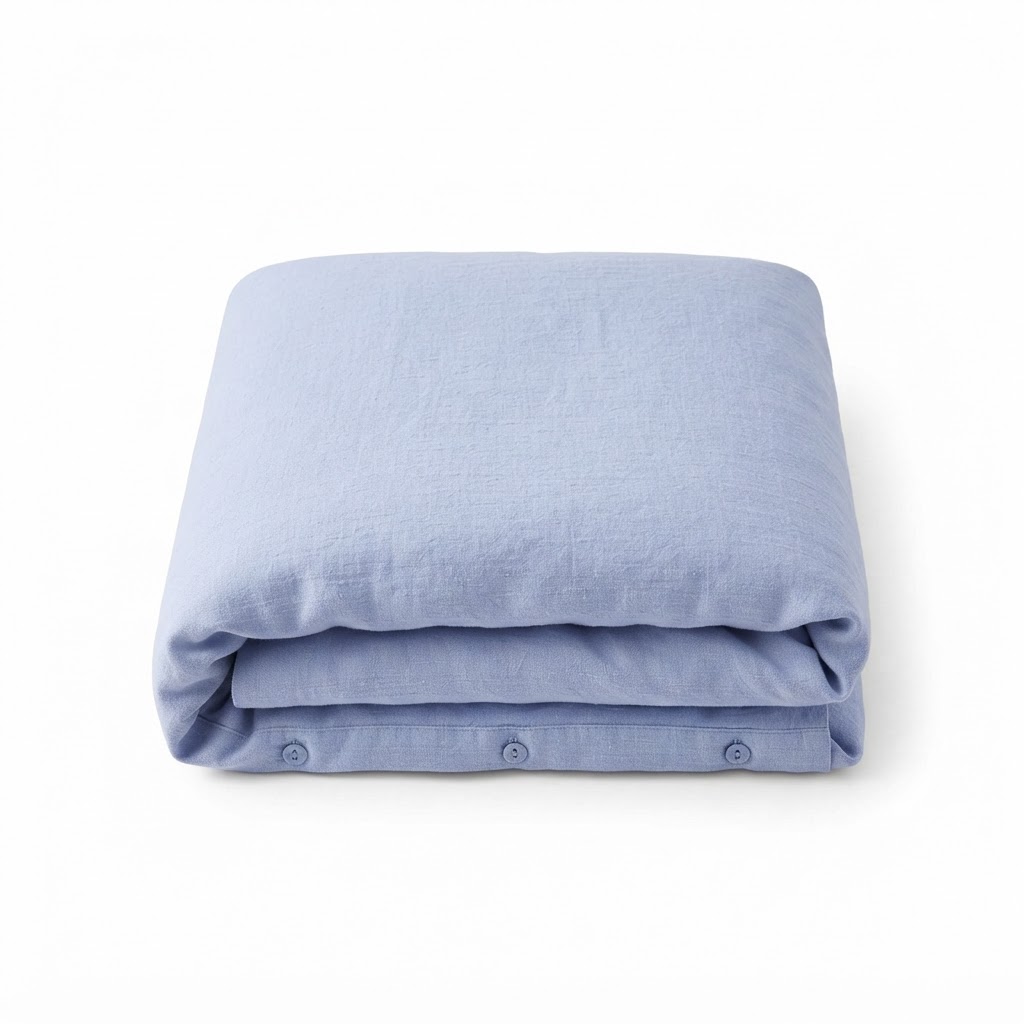 Soft Blue Linen Duvet Cover