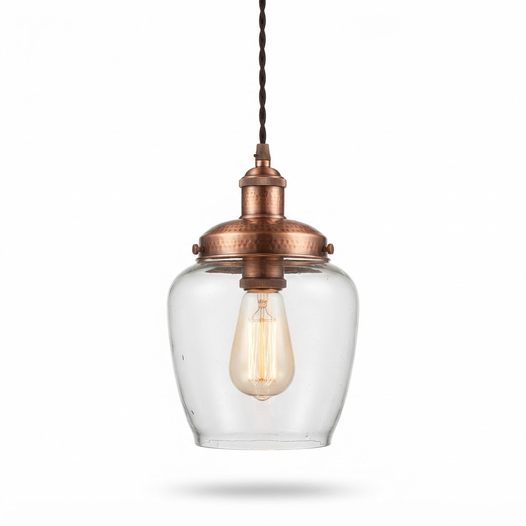Copper and Glass Pendant Lighting