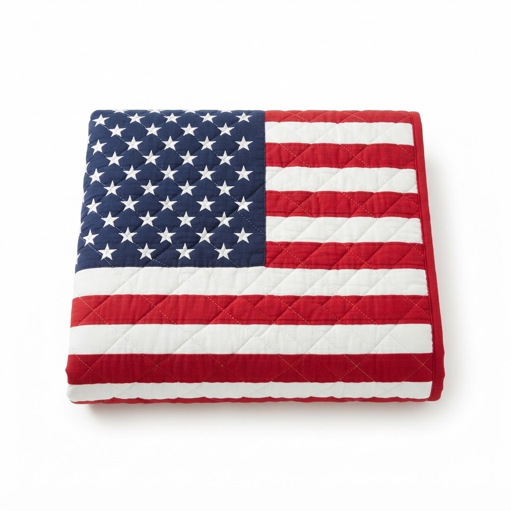 Stars and Stripes Quilted Throw