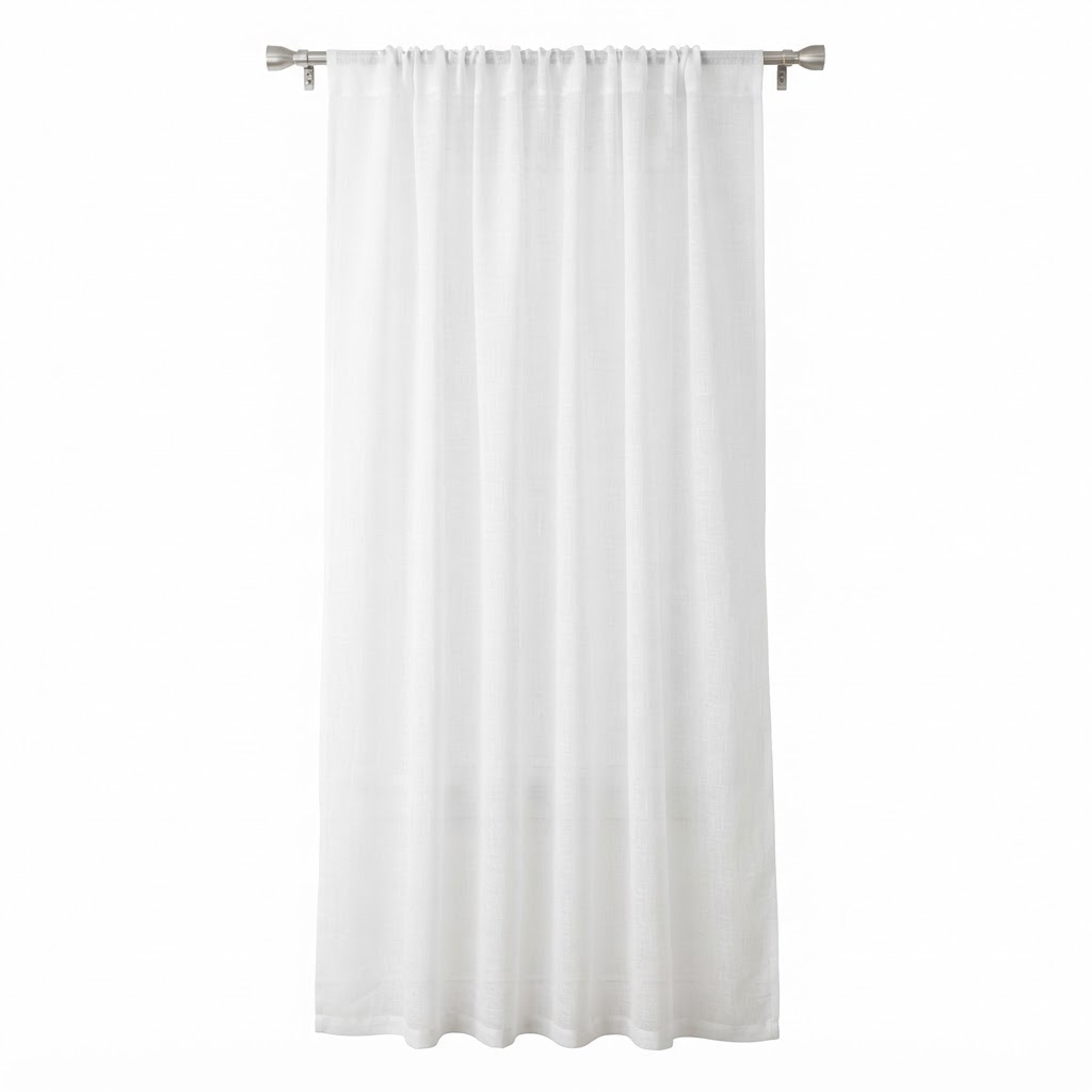White Sheer Linen Curtains