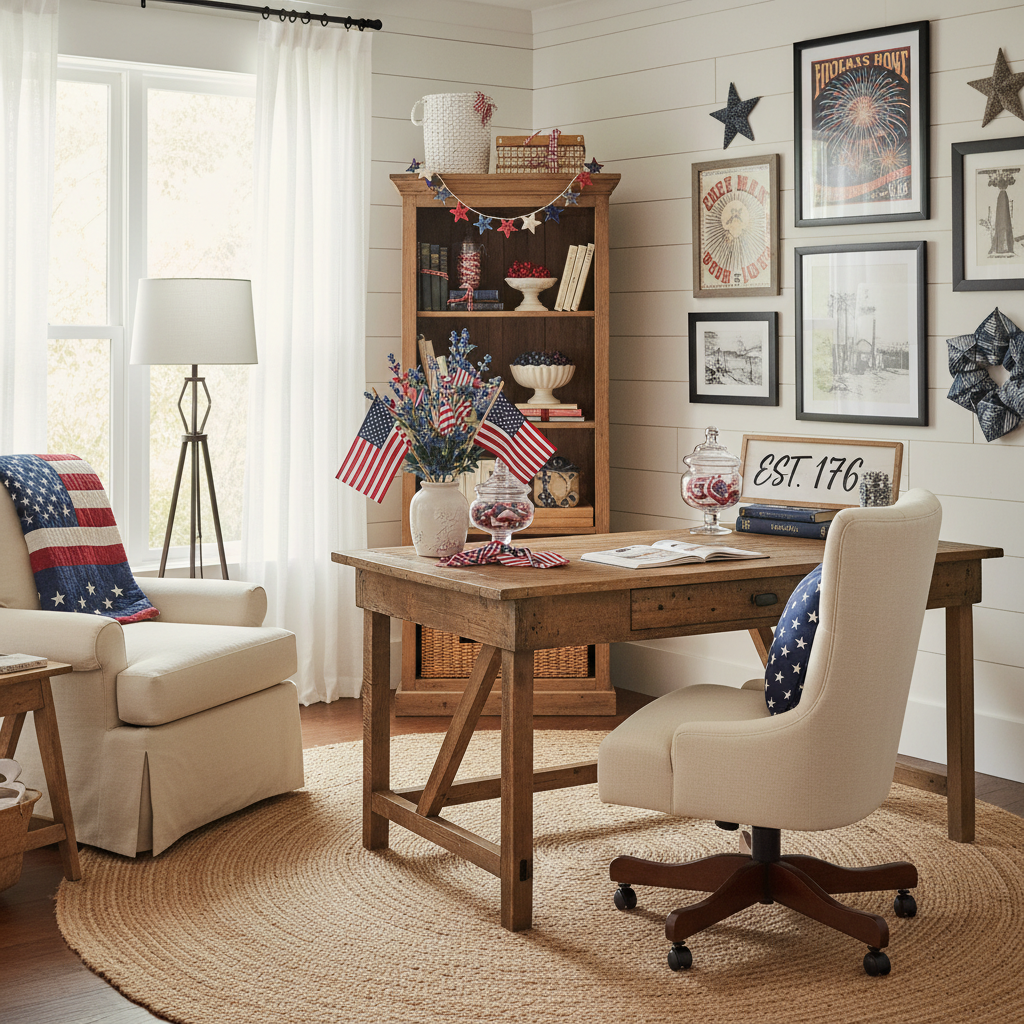 Farmhouse Independence Day (4th of July) Home Office
