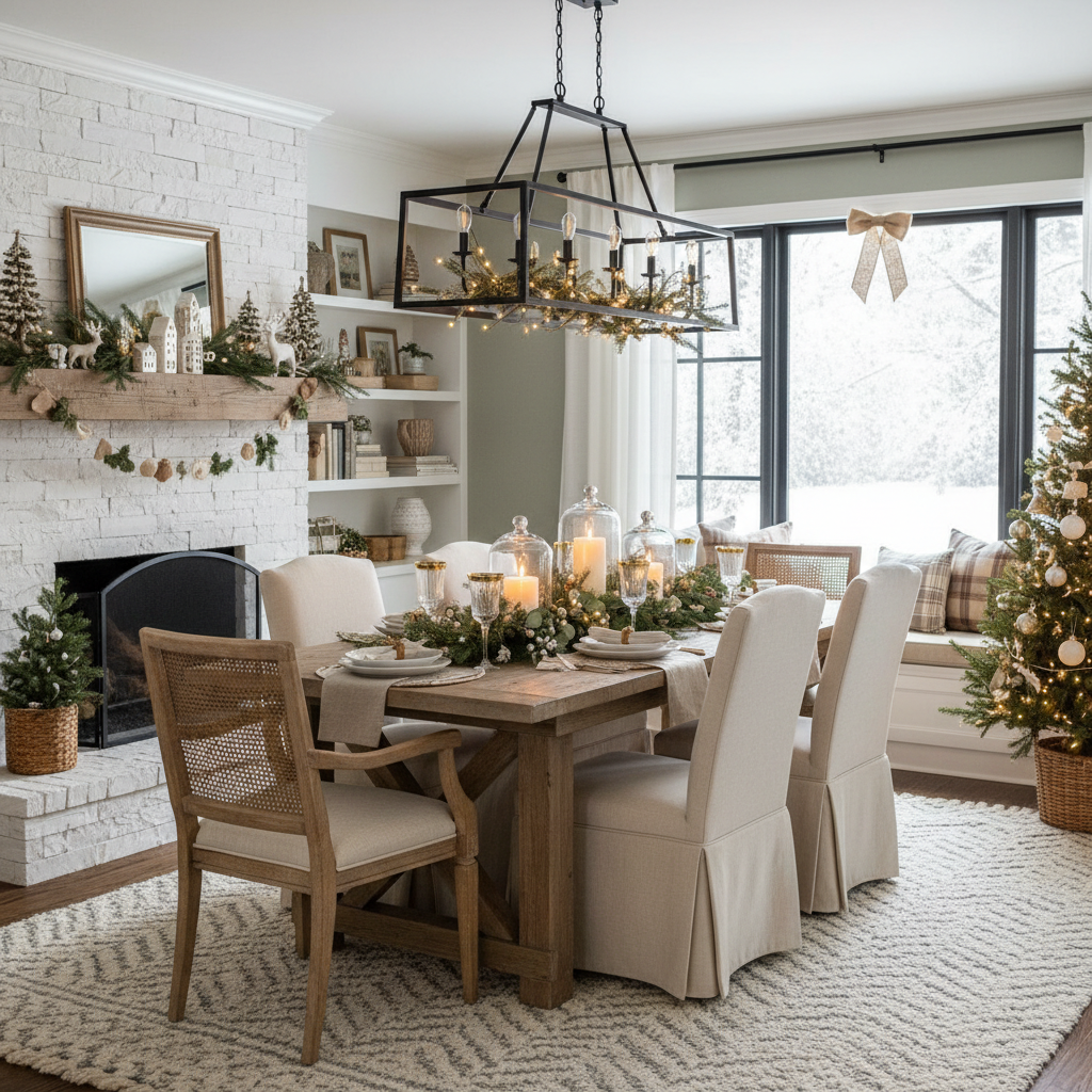 Modern Cottage Christmas Dining Room