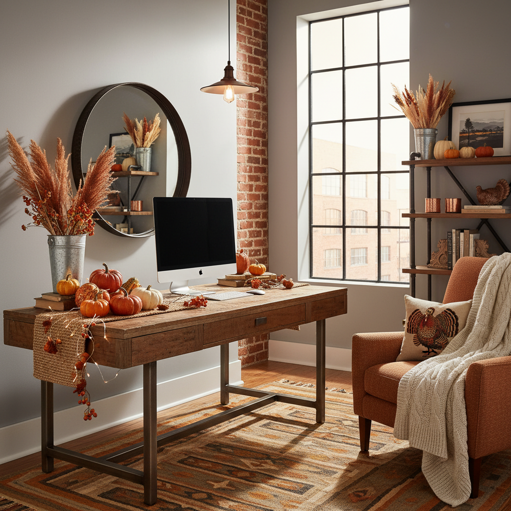 Industrial Thanksgiving Home Office