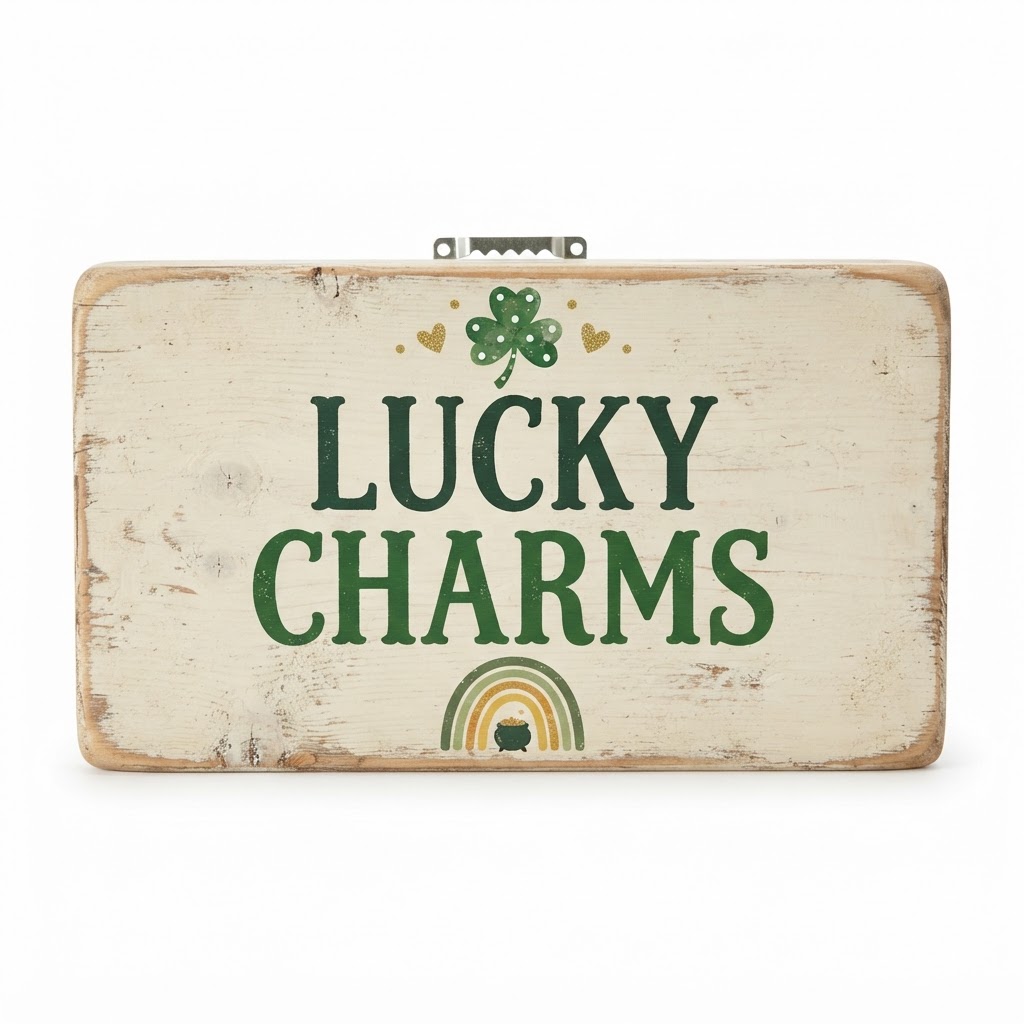 Wood Lucky Charms Sign