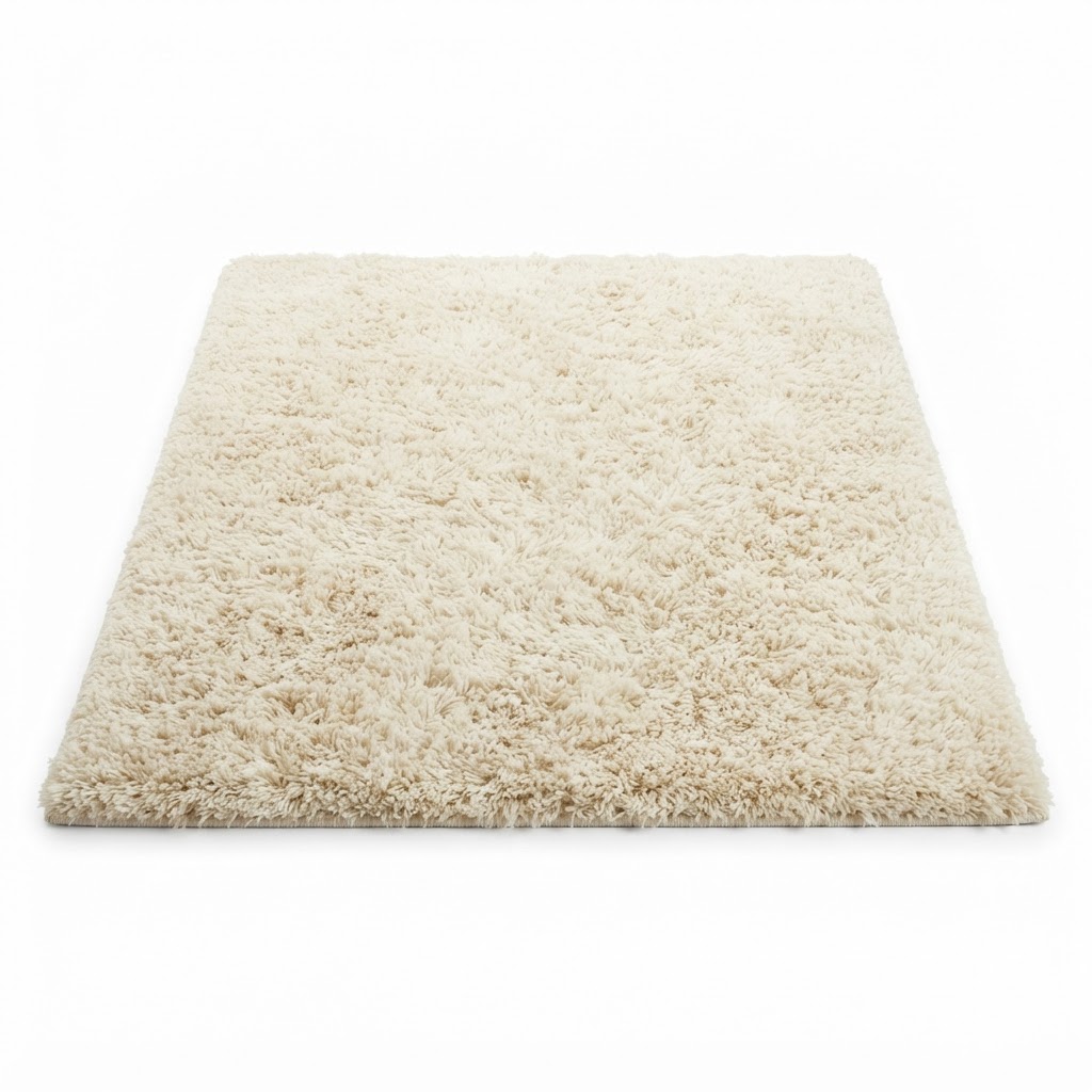 Cream Shag Area Rug