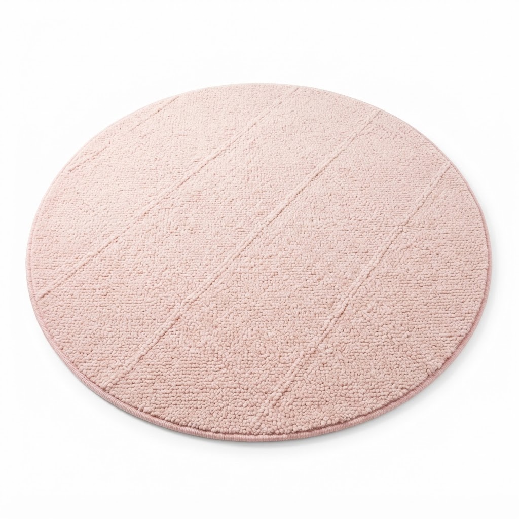Blush Pink Round Area Rug