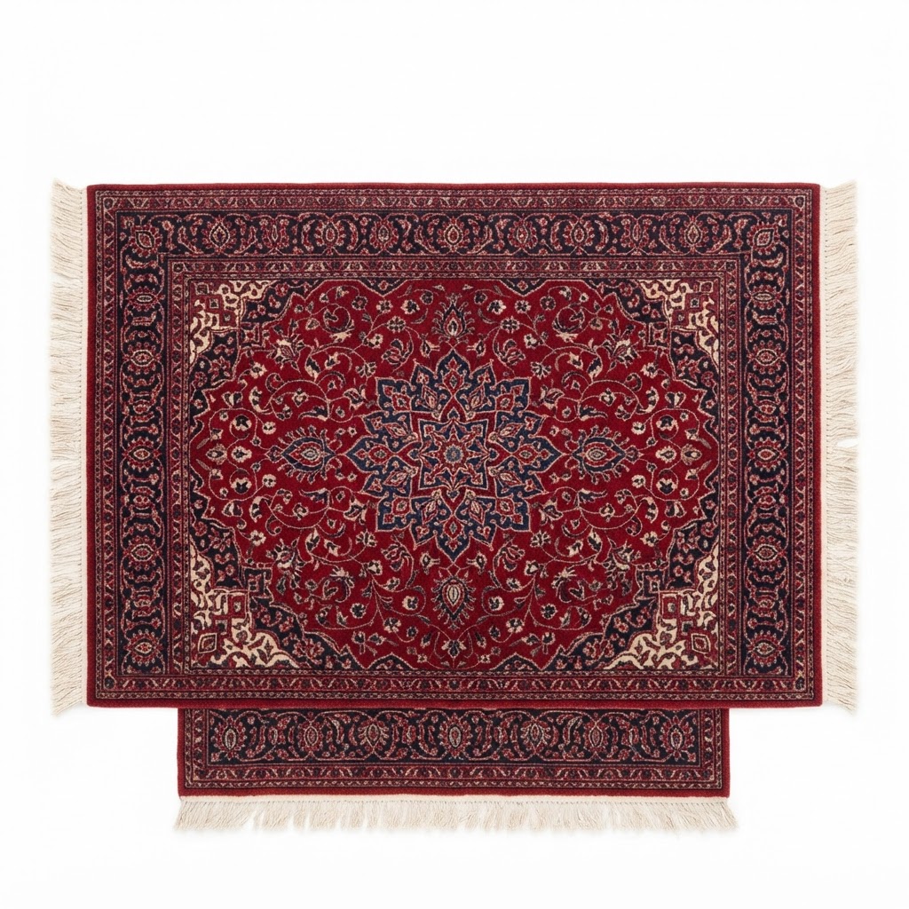 core Red and Blue Persian Style Area Rug