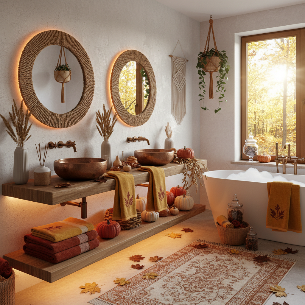 Boho Thanksgiving Master Bathroom