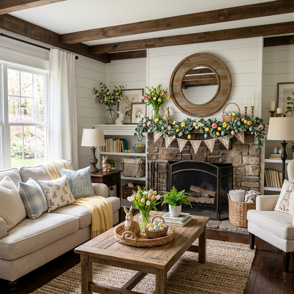 Farmhouse Easter Living Room