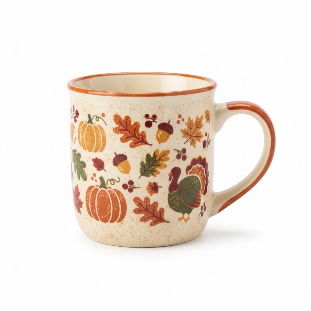 Thanksgiving Ceramic Mug in Warm Tones
