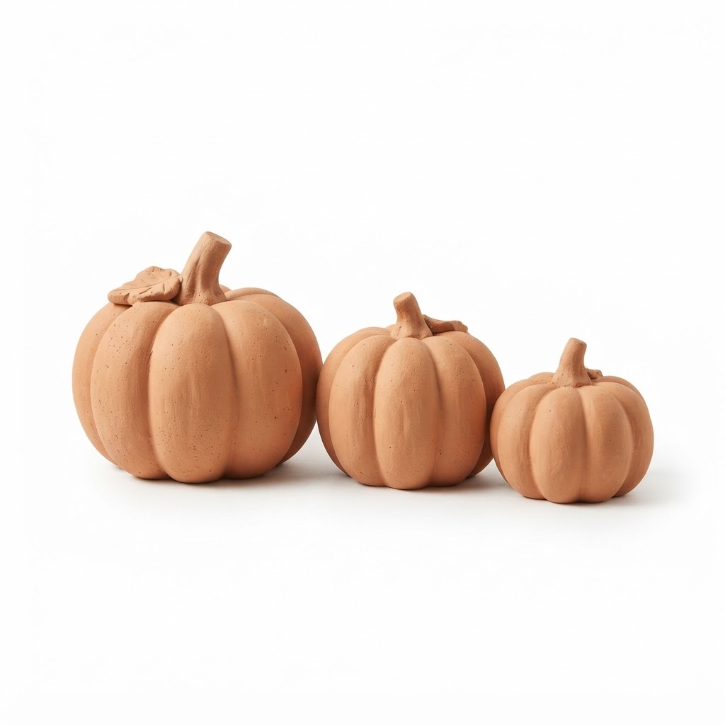 Terracotta Decorative Pumpkin Set