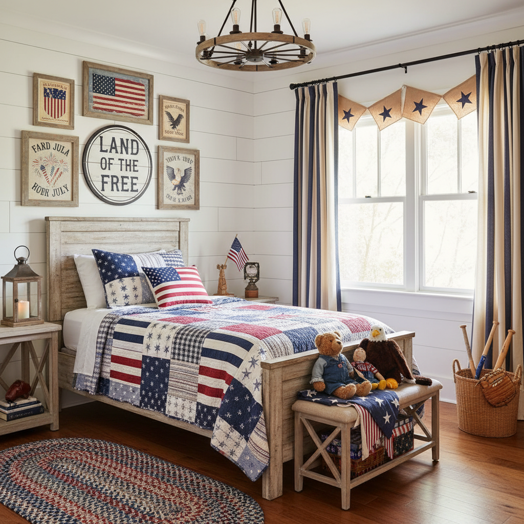 Farmhouse Independence Day (4th of July) Child Bedroom (Boy)