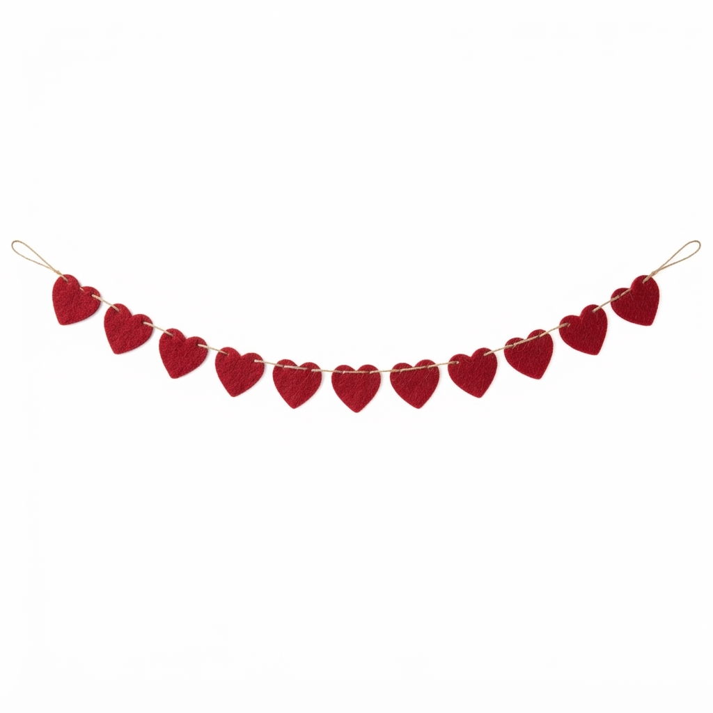Felt Heart Valentine Bunting