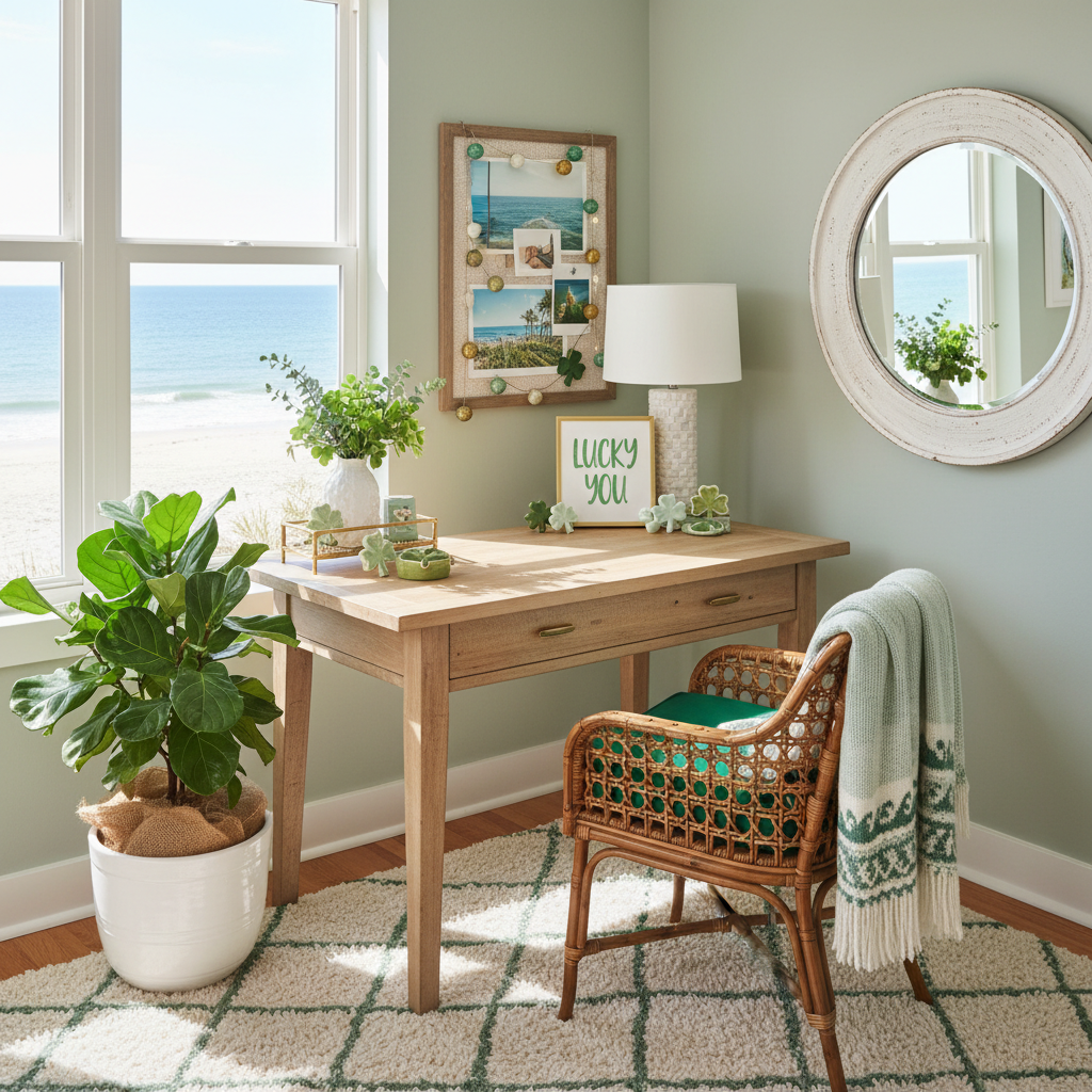 Coastal St. Patrick's Day Home Office