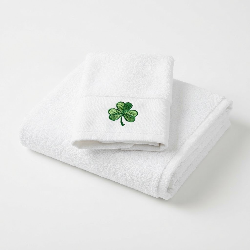 Embroidered Shamrock Towel Set