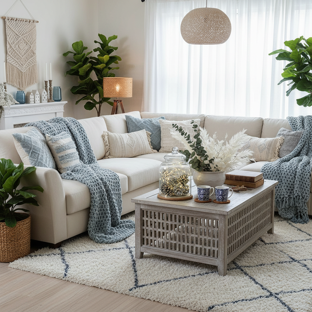 Boho Winter Living Room