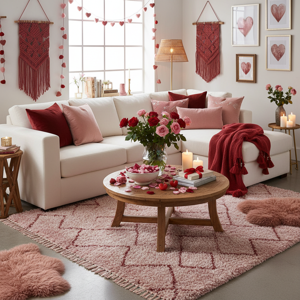 Boho Valentine's Day Living Room