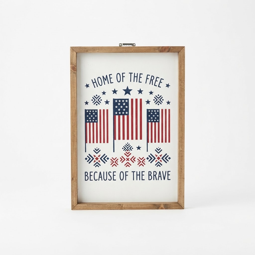 Pressed Wood Framed Wall Sign