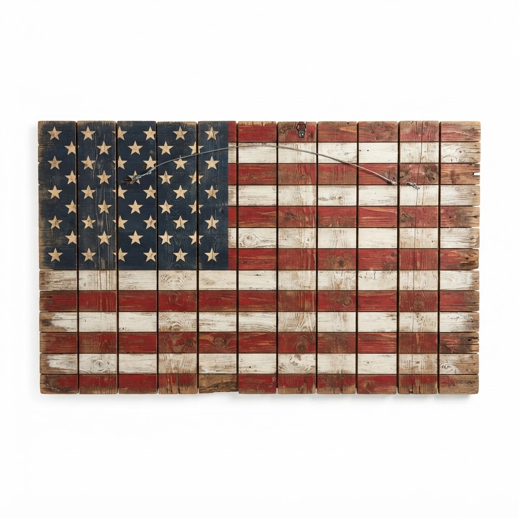 Wooden American Flag Wall Art