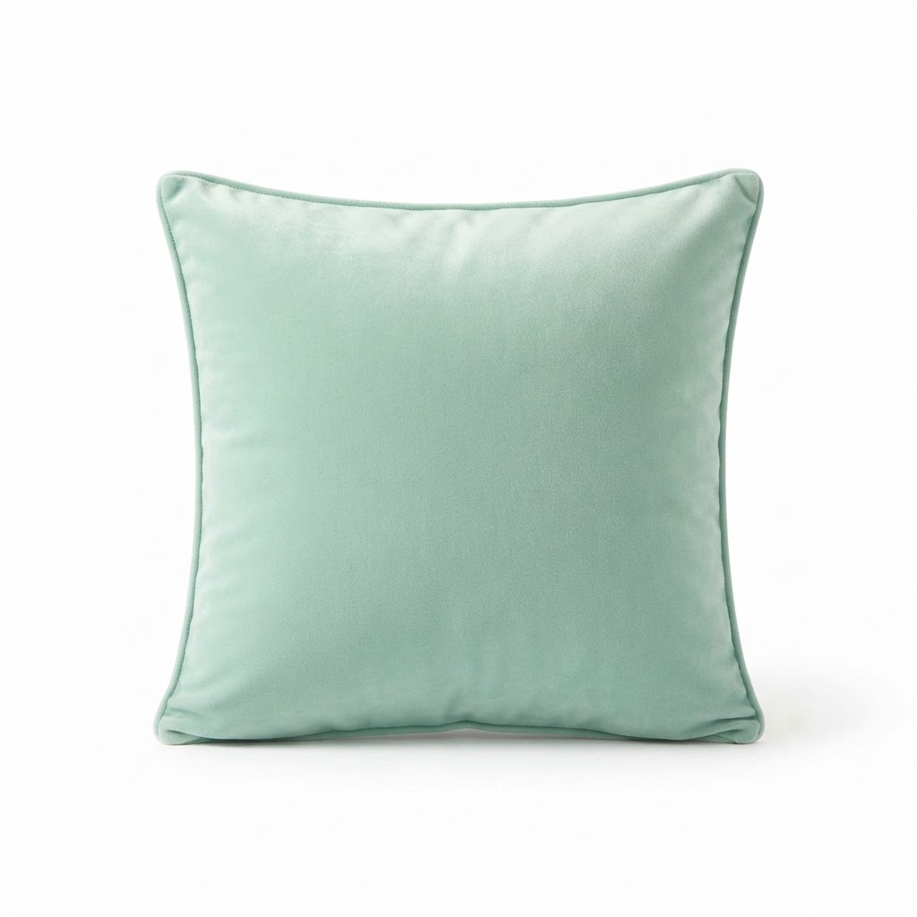 Pastel Green Velvet Cushion