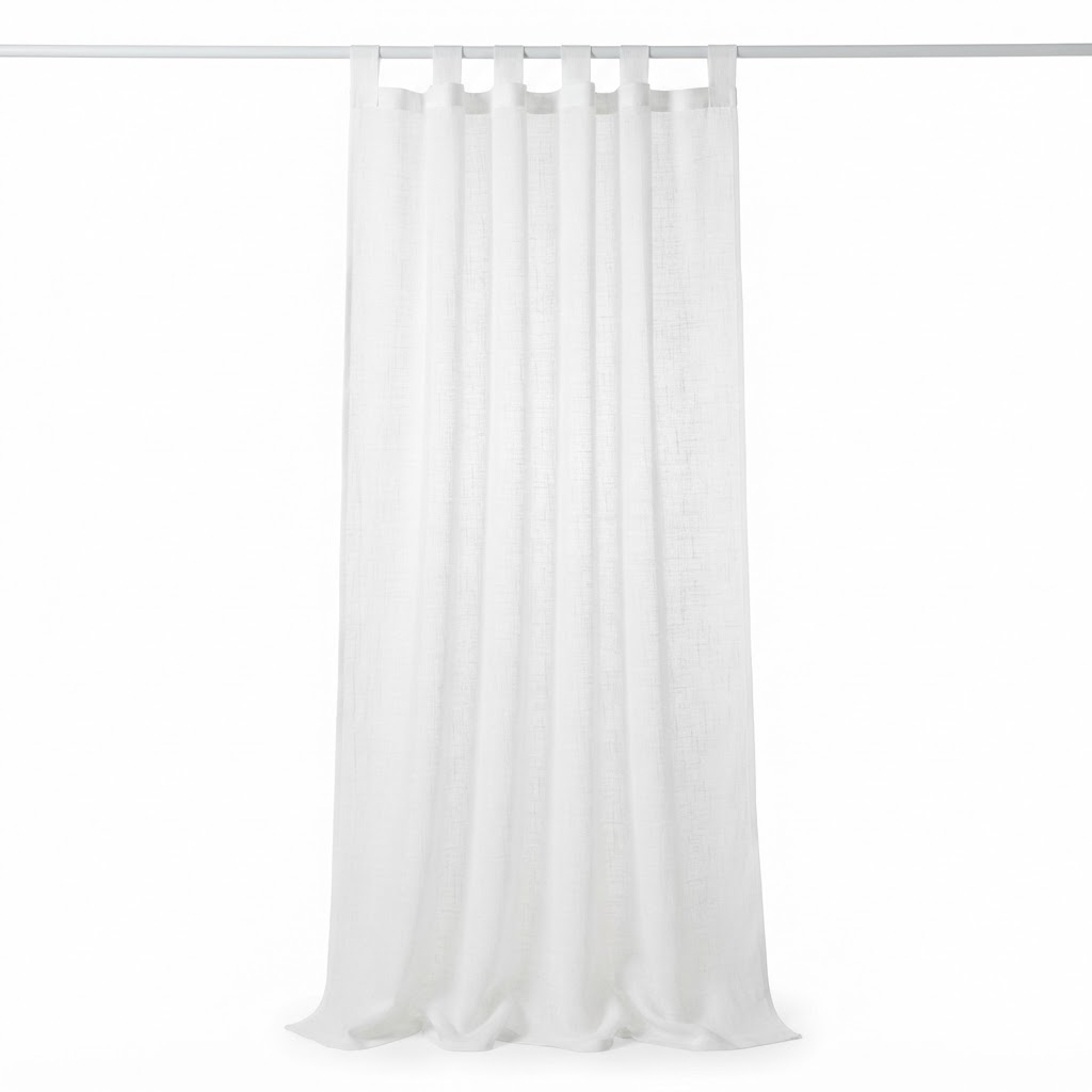 Spring Sheer White Linen Curtains