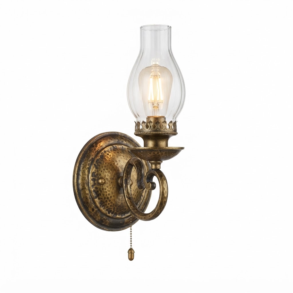core Antiqued Brass Wall Sconce