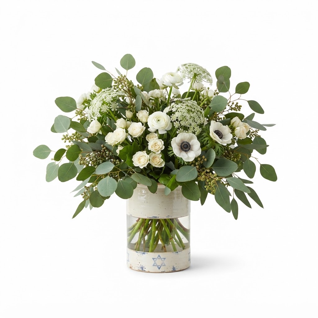 Greenery Eucalyptus and White Floral Arrangement