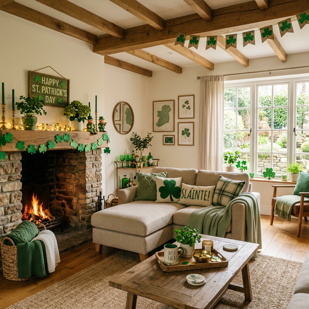 Modern Cottage St. Patrick's Day Living Room