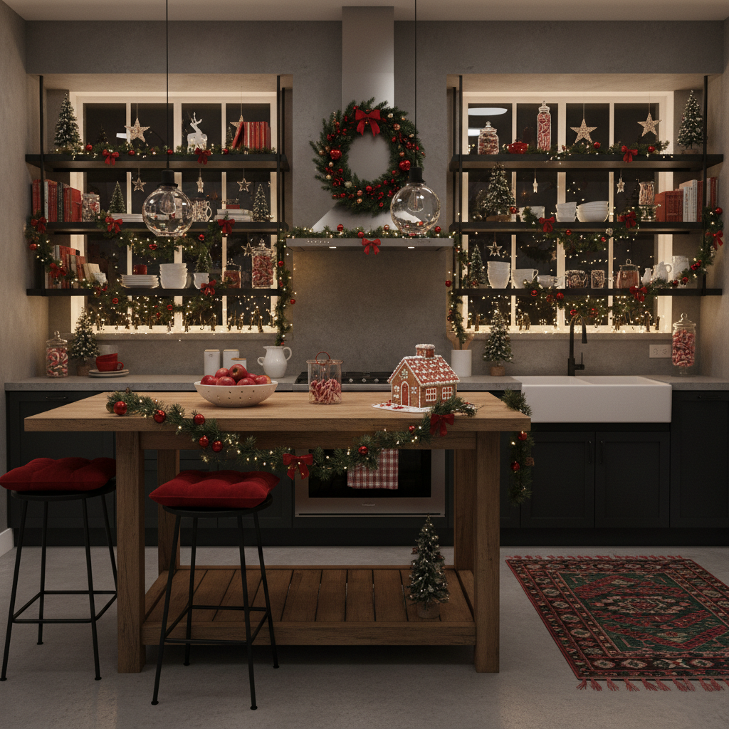 Industrial Christmas Kitchen